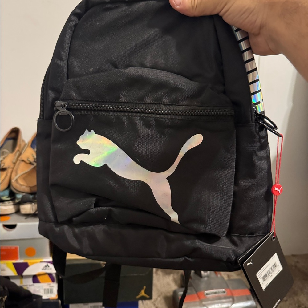 Puma Black Sporty Backpack with Iconic Logo